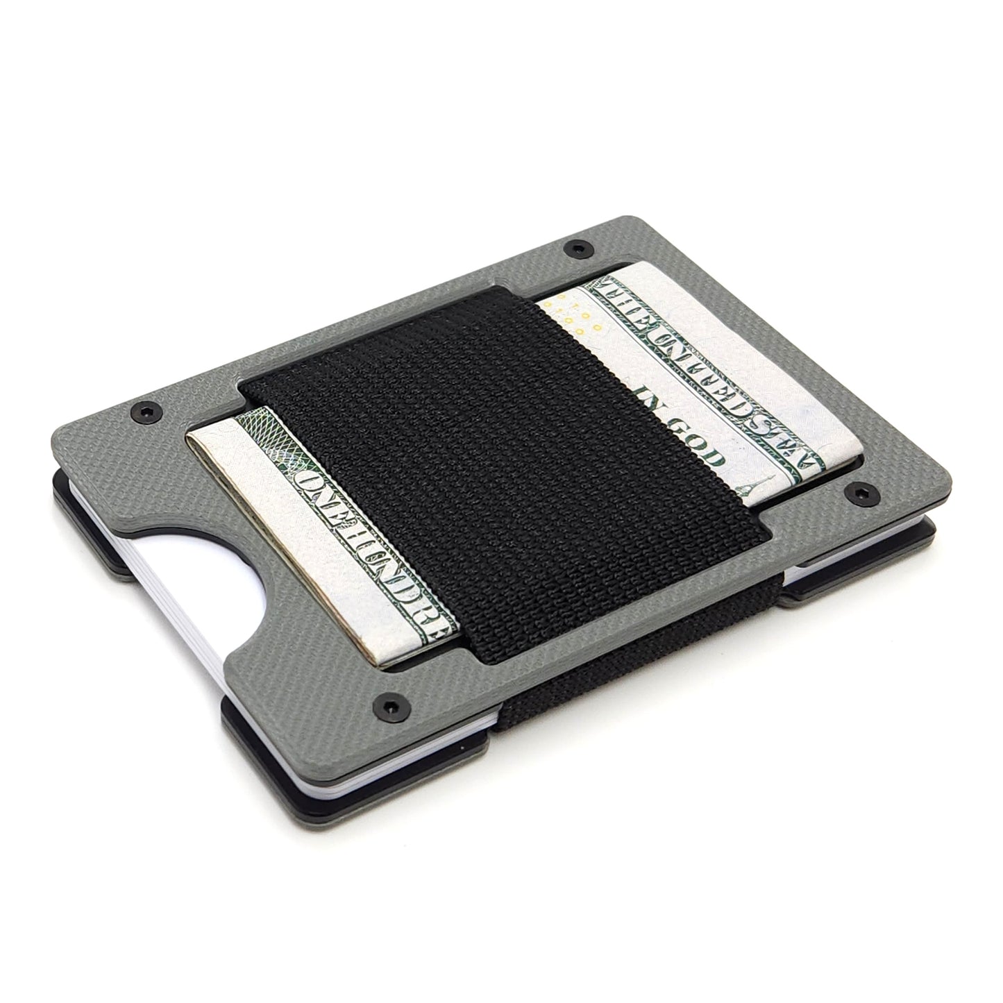 Arrow Wallet Textured Gray G10 & Black Anodized Aluminum