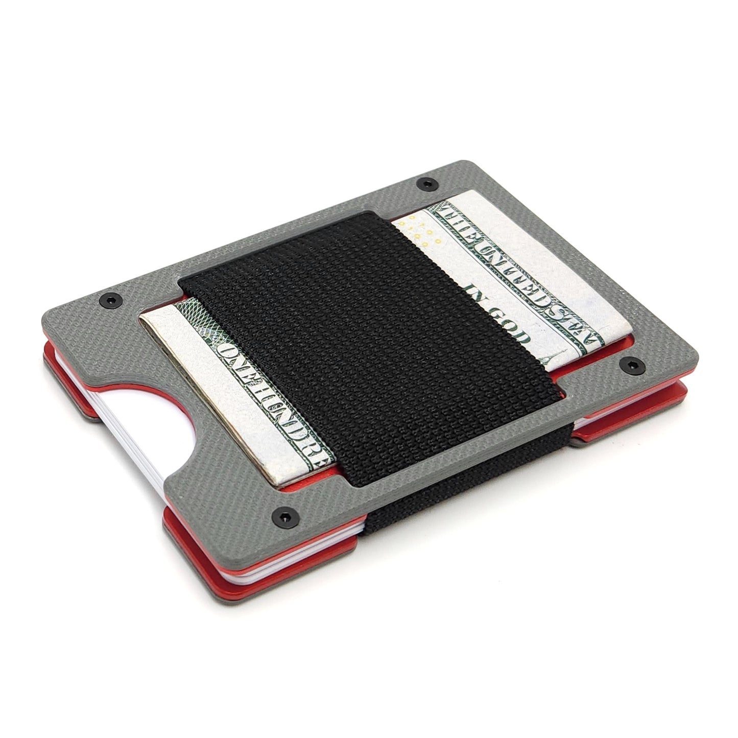Arrow Wallet Textured Gray G10 & Red Anodized Aluminum