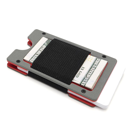 Arrow Wallet Textured Gray G10 & Red Anodized Aluminum