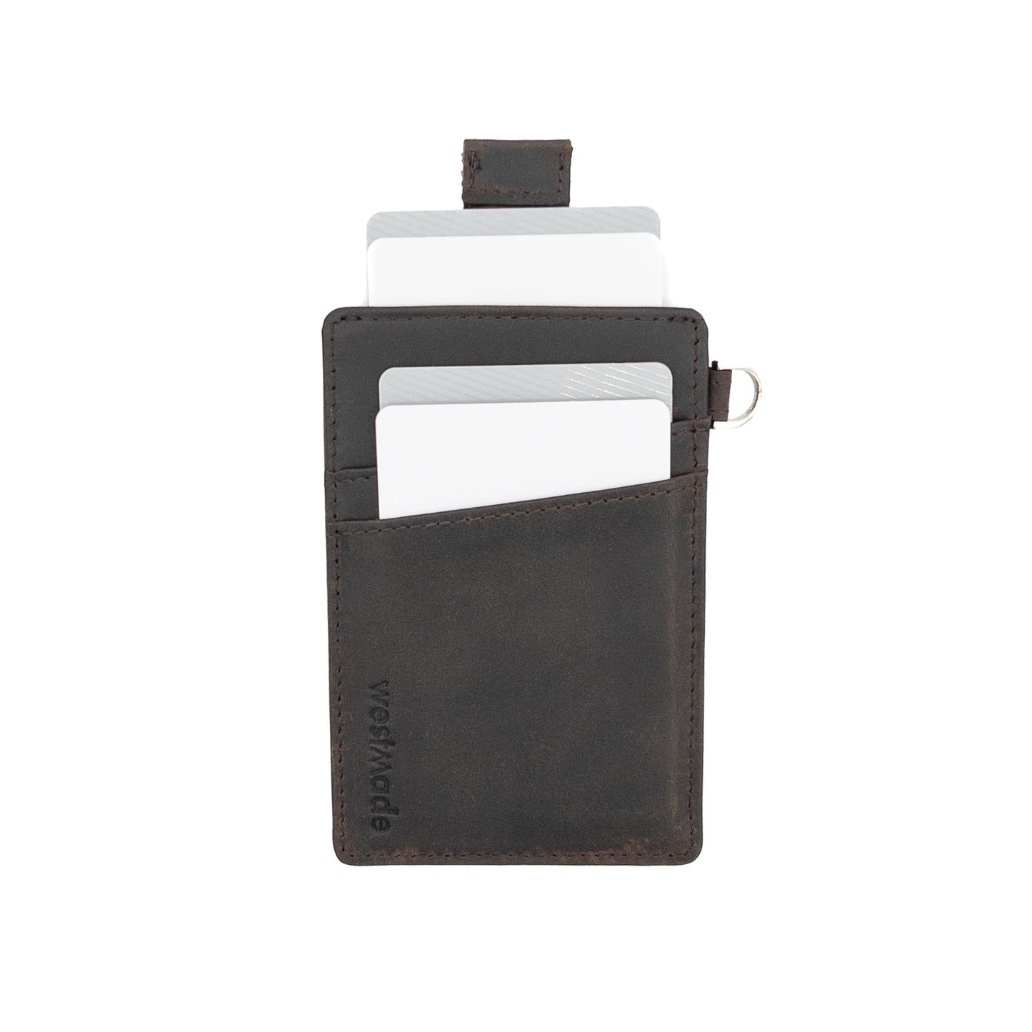 Westmade Mayfield Mini Minimalist Keychain Wallet with Wristlet Tether Cowboy Brown