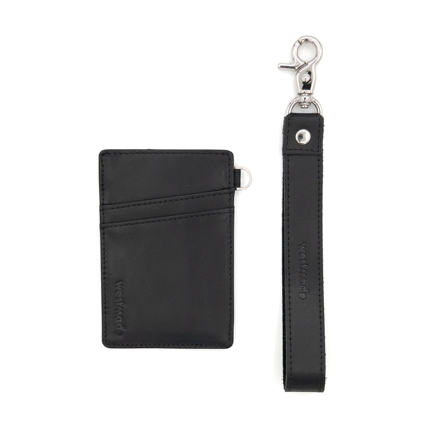 Westmade Mayfield Mini Minimalist Keychain Wallet with Wristlet Tether Graphite Black