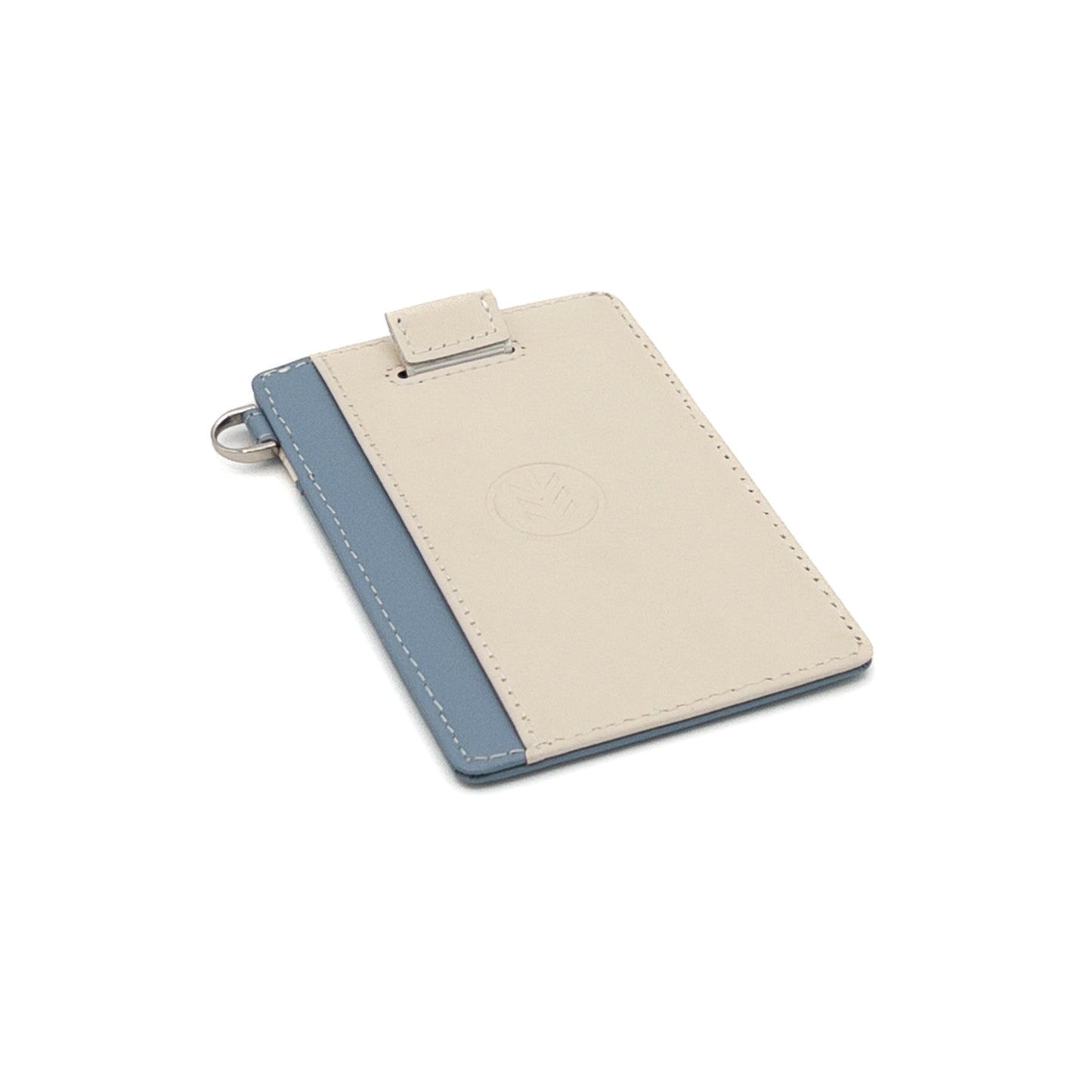 Westmade Mayfield Mini Minimalist Keychain Wallet with Wristlet Tether Steel Blue/Cream