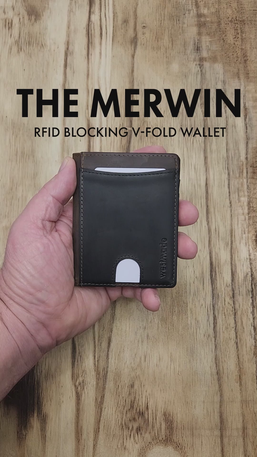 Merwin Vertical Bifold RFID Blocking Slim Quick Access Pull Tab